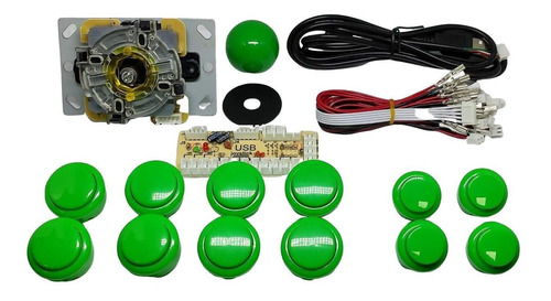 Kit Zero Delay Usb Arcade Sanwa Generico Verde