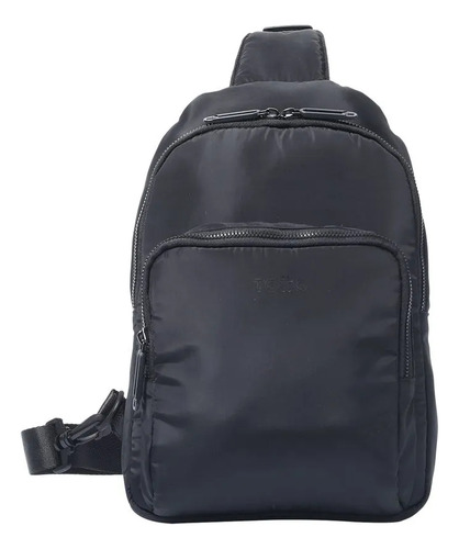 Totto Bolsa De Dama - Mujer Crossbody Ajustable Logar2.0241 Acabado De Los Herrajes Metalicos Color Negro Correa De Hombro Negro Diseño De La Tela Lisa Negro Lisa Metalicos Negro