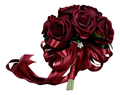 Rómantico Ramillete Artificial Rosa Flor Para Boda Nupcial