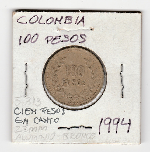 Moneda Colombia 100 Pesos 1994 F
