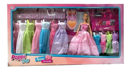 Muneca Kiara Princesa Con Set Vestidos Poppi Doll Ar1 B135