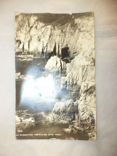 Antigua (c. 1950) Tarjeta Postal La Quebrada En Acapulco (Usado)