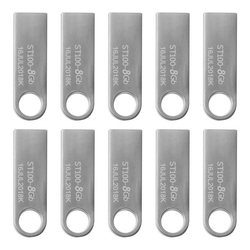 Kit 25 Memoria Usb 8gb Stylos Tech St100 2.0 Stmusb1b Plateado Lisa