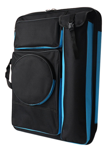 Case De Cartera De Arte A4, Mochila Artista, Pan Azul Negro