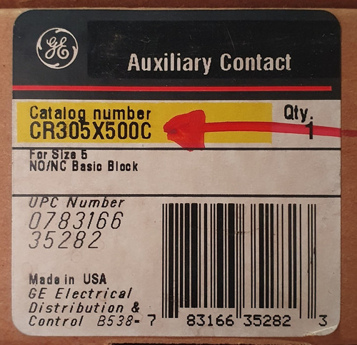 Imagen 6 de 6 de Contacto Auxiliar Ge P/contactor Cr305x500c