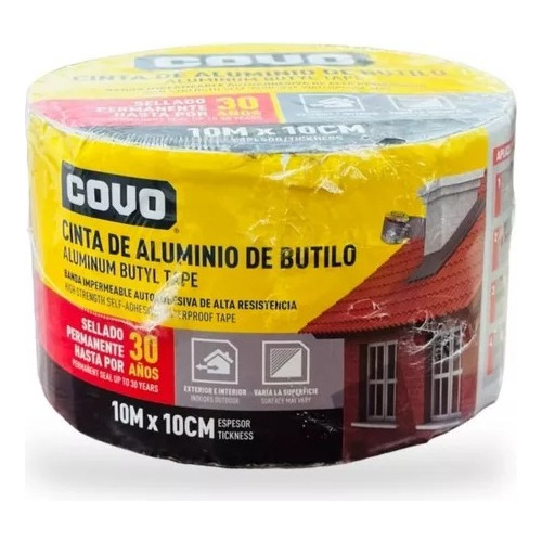 Cinta Para Impermeabilizar De Aluminio De Butilo Covo 10mx10