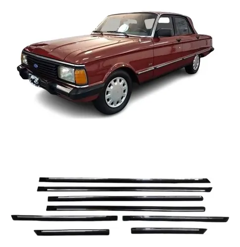 comprar Ford Falcon Baguetas Negras Con Vira Plateada Molduras 8 Pzs