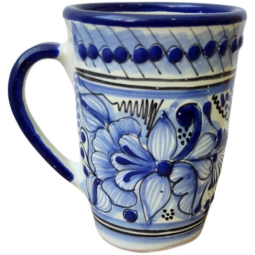 Taza Capuchino Cono De Talavera Artesanal Y Original 18 Pz