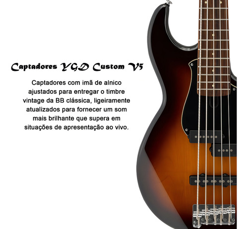 Bajo Yamaha Bb435 Tobacco Brown Sunburst de 5 cuerdas
