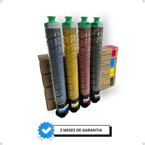 Kit Cartuchos Intercopy Toner Compatível Ricoh Imc2500 2000 Bk, C, Y, M