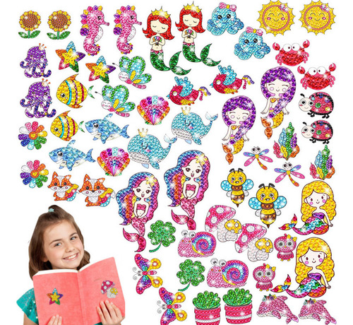 60 Pegatinas De Diamantes 5d Hechas A Mano For Niños