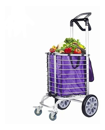 Carrito De Mercado Aluminio 4 Ruedas Multiusos 80kg Primula