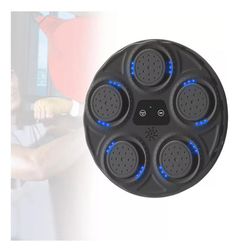 Máquina Boxe Musical Parede Eletrônica Infantil Sem Luvas Cor Preto