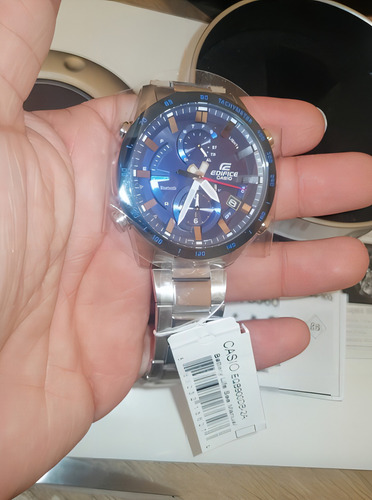 Reloj Casio Edifice Slim Solar Bluetooth Eqb-900db-2a Ts Color de la correa Plateado