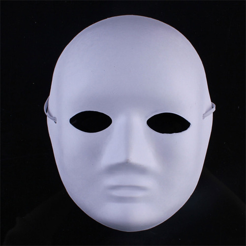 N Máscaras Faciais Completas, Papel Em Branco, Tinta Preta