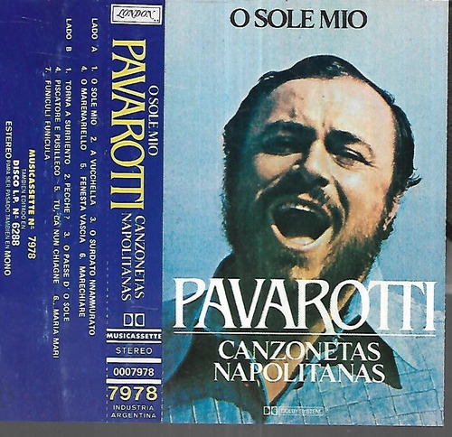 Luciano Pavarotti Album Canzonetas Napolitanas Cassette