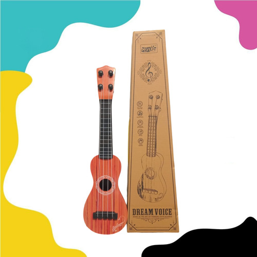Guitarra Ukelele 4 Cuerda Símil Madera Juguete Niños Musical