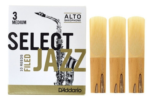 Kit C/ 3 Palhetas Select Jazz Filed - Sax Alto 3,0 Medium