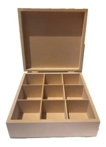 7 Caja Madera Con Division Para Regalo Botellas Cuadradas