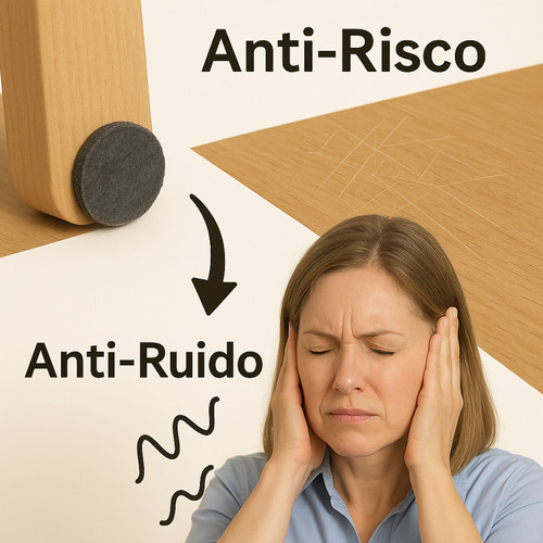 Kit 32 Protetores Feltro Adesivo Pé De Mesa E Cadeira Moveis