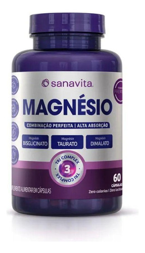 Suplemento Magnesio Tri Complex Premium Sanavita 60 Caps