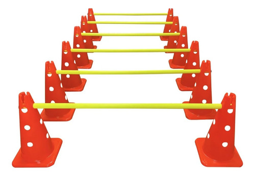 Set X12 Conos De Entrenamiento De 35cm + 6 Varillas De 1mt