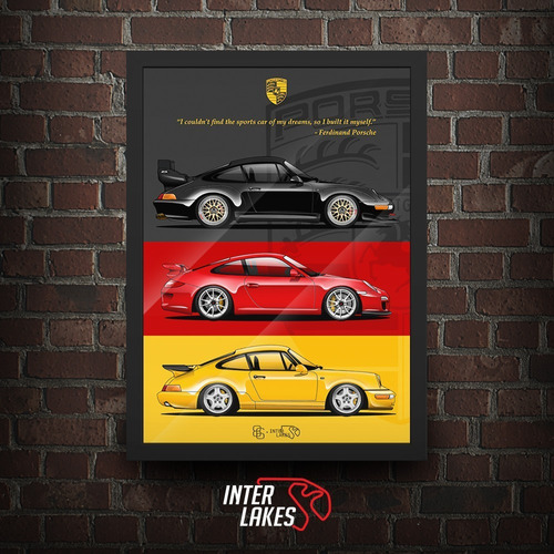 Quadro Porsche Tribute - Poster Carro Interlakes