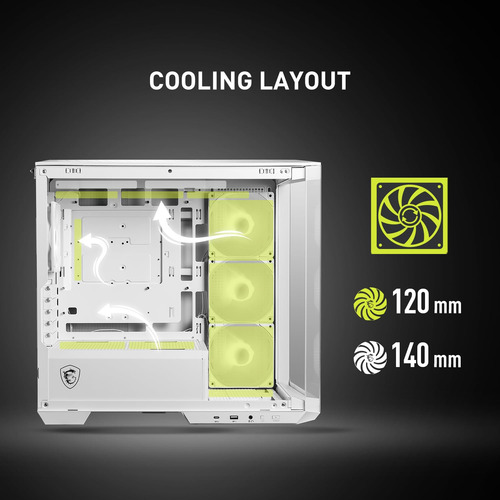 Funda Para Pc Msi Mag Pano M100r Pz Blanca Micro-atx Con 4 V