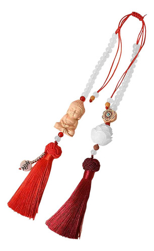 Accesorios Colgantes Para Espejo De Coche, Adorno Rojo