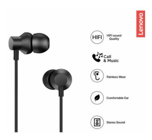 Imagen 3 de 8 de Auriculares In-ear Lenovo Hf130 3.5mm Con Microfono Y Cable