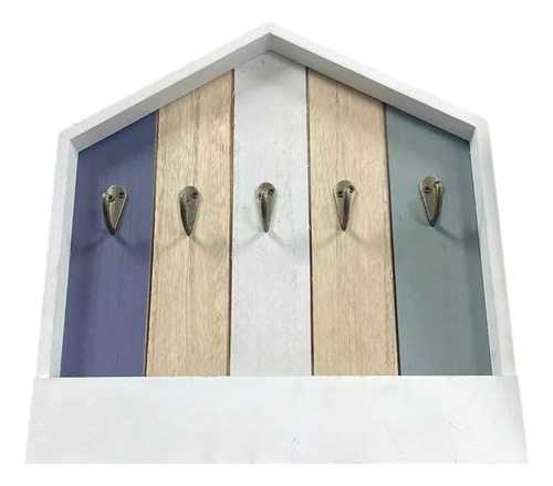 Soporte Porta Llaves Metálico Cuadro Diseño Casa Multicolor