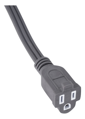 Extensión Eléctrica Con Polo A Tierra De 1.8 Metros Color Gris