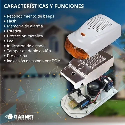 Imagen 2 de 6 de Sirena Exterior Con Flash Para Alarmas Mp-1000
