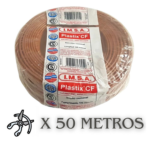 Cable Unipolar 1,5 Mm Imsa X50 X 2 Colores Celeste Y Marron Celeste/marrón