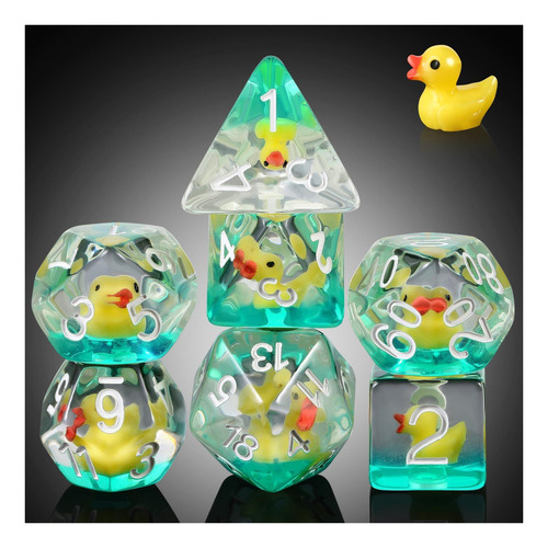 Dados De Resina Duck Dnd, Dungeons Dndnd 7 Unidades E Dados
