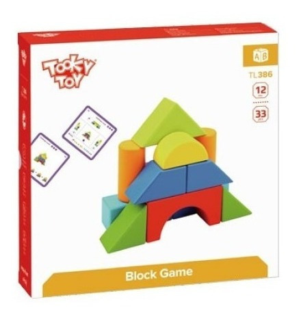 Block Game Encastre Piezas Madera Tooky Toy Ft717