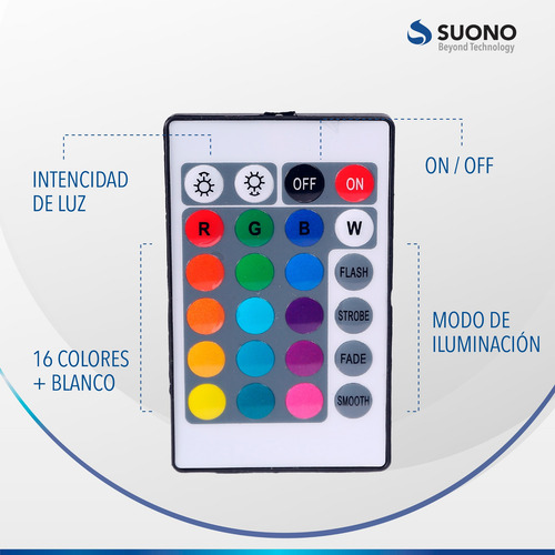 Imagen 5 de 10 de Reflector Led Rgb 30w Exterior Con Control Remoto I65