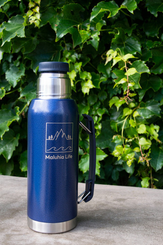 Maluhia Life Acero Inoxidable Termo Acero Inox. 1L con Cebador Pico 1L azul-escuro