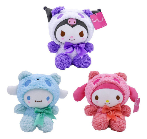 . Kit De 3 Peluches My Melody Cinnamoroll, Kuromi Y Mel