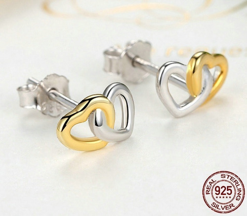 Aretes Topos Corazones Para Mujer Fabricados En Plata 925