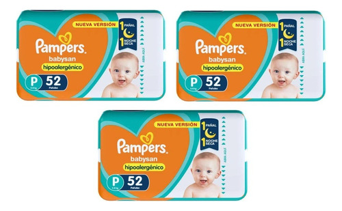 Pañales Pampers Babysan Hipoalergenico P X 156 Uni