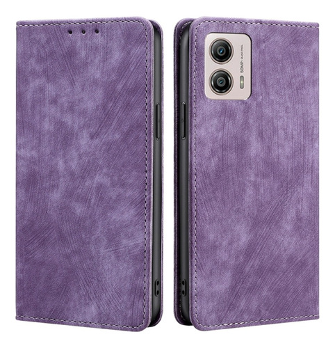 Funda Case For Motorola Moto G13 Flip Cover Lila Antishock