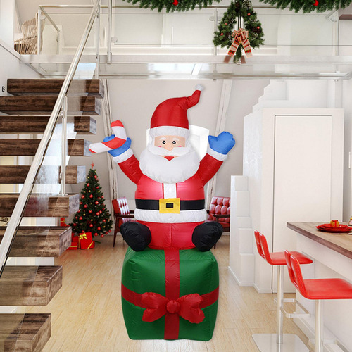 Papá Noel Inflable Gigante De 5.9 Pies En Caja De Regalo