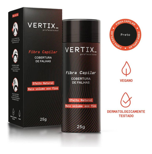 Kit Fibra Capilar Com Spray Borrifador Aplicador Vertix