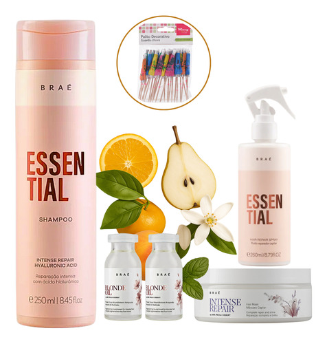 Kit Braé Shampoo + Máscara + 2 Ampolas + Leave-in Oferta