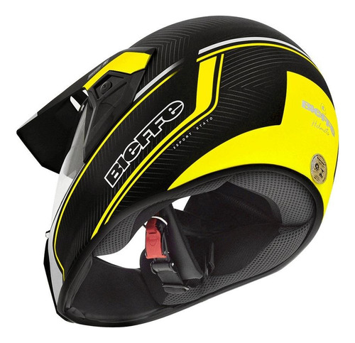 Capacete para moto integral Bieffe 3 Sport Stato amarelo tamanho 60