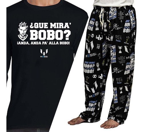 Conjunto Pijama Messi Remera Manga Larga Pantalón 4