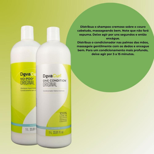 Devacurl No-poo Original Kit Shampoo E Condicionador 1l