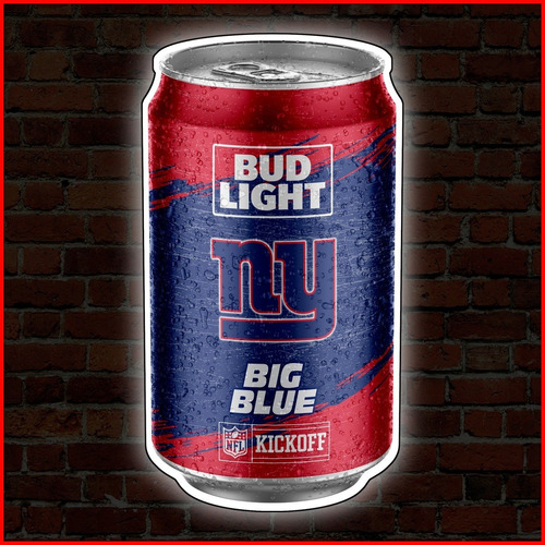 Anuncio Luminoso Nfl Cerveza Budlight Ny Giants - 50cm