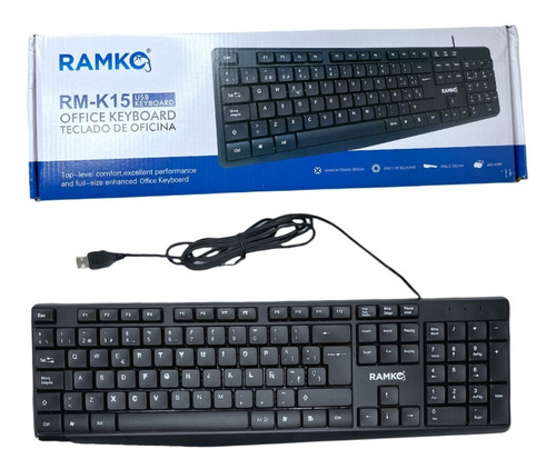 Teclado Conexion Usb  Rm-k15 Ramko Español Color Negro